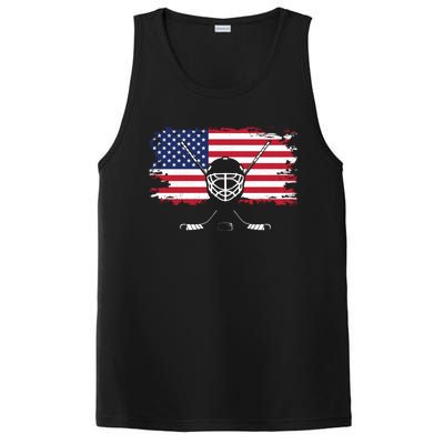 American Flag Hockey Hockey Gift PosiCharge Competitor Tank