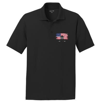 American Flag Hockey Hockey Gift PosiCharge RacerMesh Polo