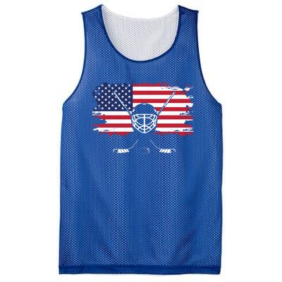 American Flag Hockey Hockey Gift Mesh Reversible Basketball Jersey Tank