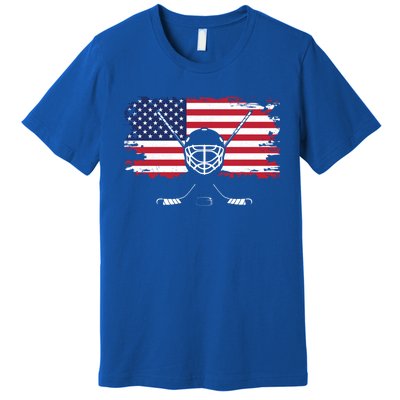 American Flag Hockey Hockey Gift Premium T-Shirt