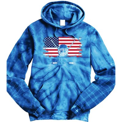 American Flag Hockey Hockey Gift Tie Dye Hoodie