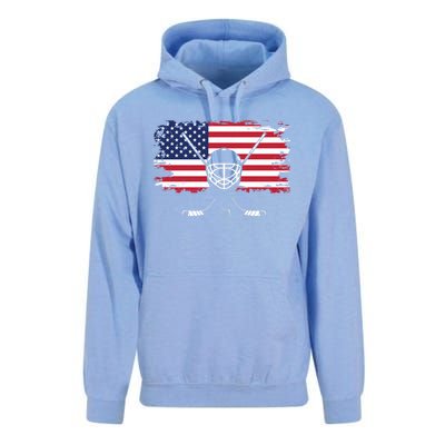 American Flag Hockey Hockey Gift Unisex Surf Hoodie