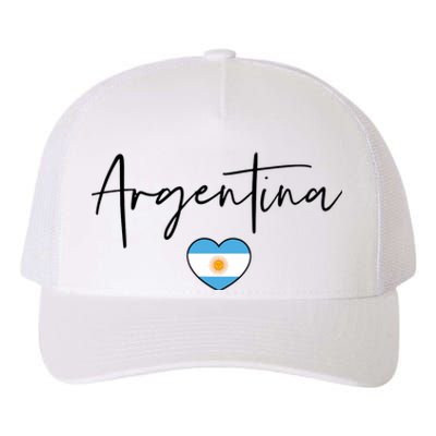 Argentina Flag Heart Argentina Soccer Proud South America Yupoong Adult 5-Panel Trucker Hat