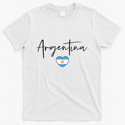 Argentina Flag Heart Argentina Soccer Proud South America T-Shirt