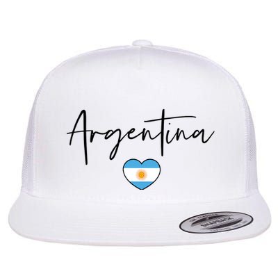 Argentina Flag Heart Argentina Soccer Proud South America Flatbill Hat