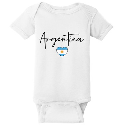 Argentina Flag Heart Argentina Soccer Proud South America Baby Bodysuit