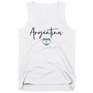 Argentina Flag Heart Argentina Soccer Proud South America Tank Top