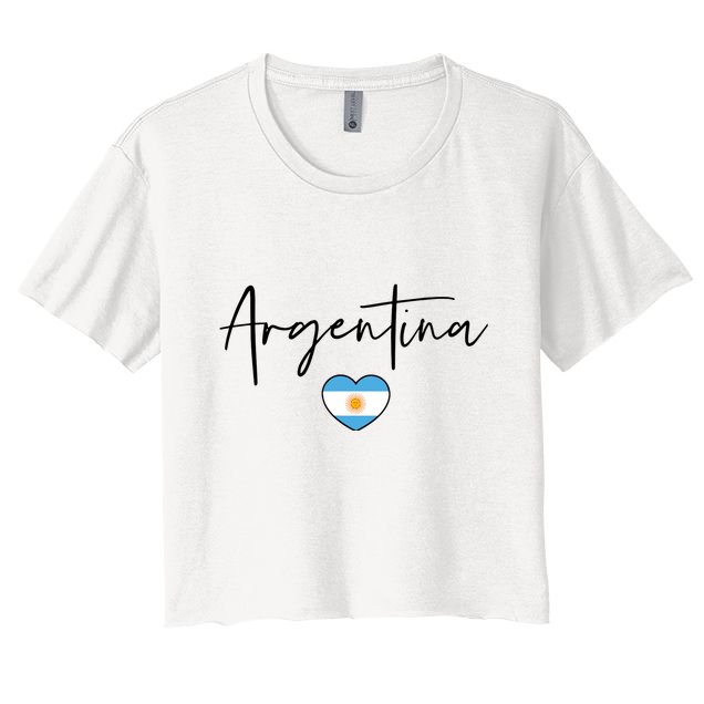 Argentina Flag Heart Argentina Soccer Proud South America Crop Top