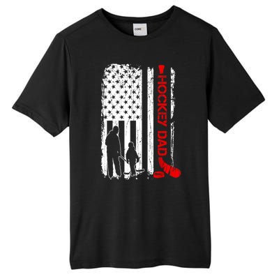 American Flag Hockey Dad Ice Hockey Gift For Winter Sports Tall Fusion ChromaSoft Performance T-Shirt