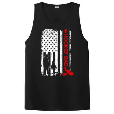 American Flag Hockey Dad Ice Hockey Gift For Winter Sports PosiCharge Competitor Tank