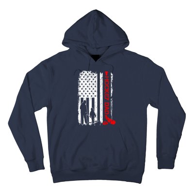 American Flag Hockey Dad Ice Hockey Gift For Winter Sports Hoodie