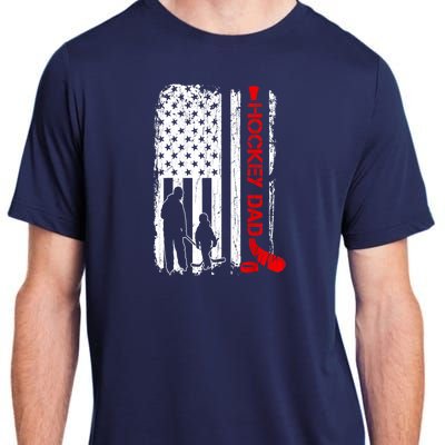 American Flag Hockey Dad Ice Hockey Gift For Winter Sports Adult ChromaSoft Performance T-Shirt