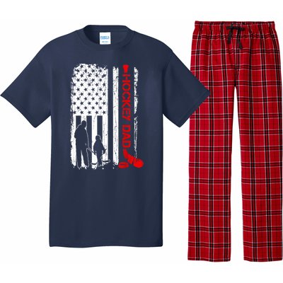 American Flag Hockey Dad Ice Hockey Gift For Winter Sports Pajama Set