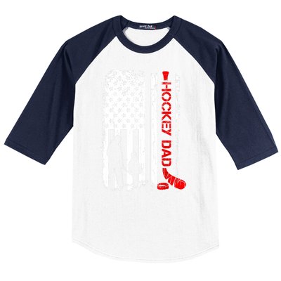 American Flag Hockey Dad Ice Hockey Gift For Winter Sports Baseball Sleeve Shirt