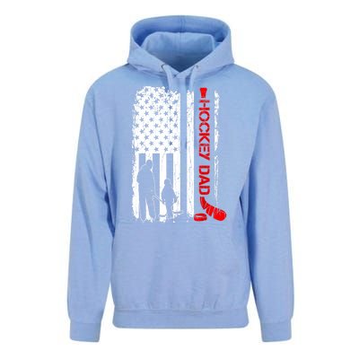 American Flag Hockey Dad Ice Hockey Gift For Winter Sports Unisex Surf Hoodie