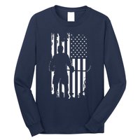 American Flag Hockey USA Patriotic Gift Long Sleeve Shirt