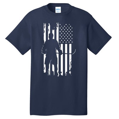 American Flag Hockey USA Patriotic Gift Tall T-Shirt