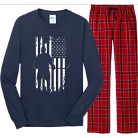 American Flag Hockey USA Patriotic Gift Long Sleeve Pajama Set