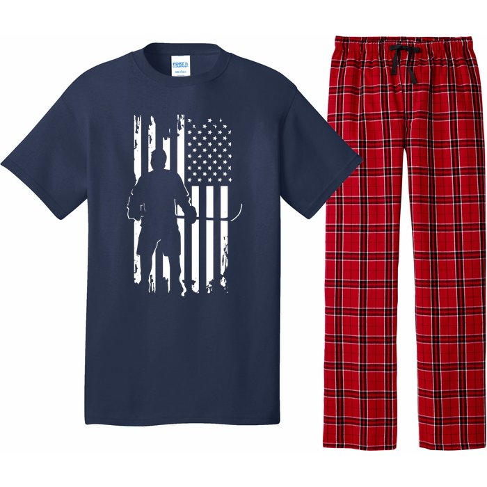 American Flag Hockey USA Patriotic Gift Pajama Set