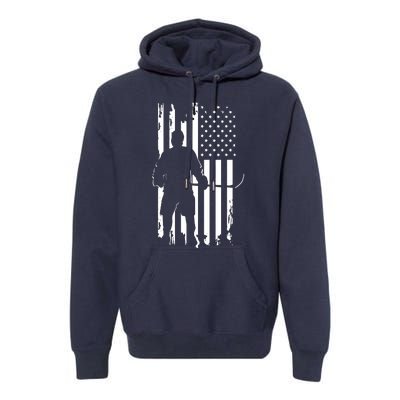 American Flag Hockey USA Patriotic Gift Premium Hoodie