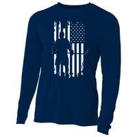 American Flag Hockey USA Patriotic Gift Cooling Performance Long Sleeve Crew