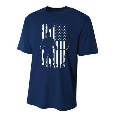 American Flag Hockey USA Patriotic Gift Performance Sprint T-Shirt