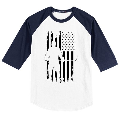 American Flag Hockey USA Patriotic Gift Baseball Sleeve Shirt