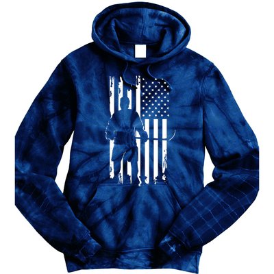 American Flag Hockey USA Patriotic Gift Tie Dye Hoodie