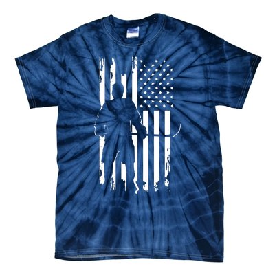 American Flag Hockey USA Patriotic Gift Tie-Dye T-Shirt