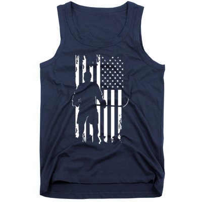 American Flag Hockey USA Patriotic Gift Tank Top