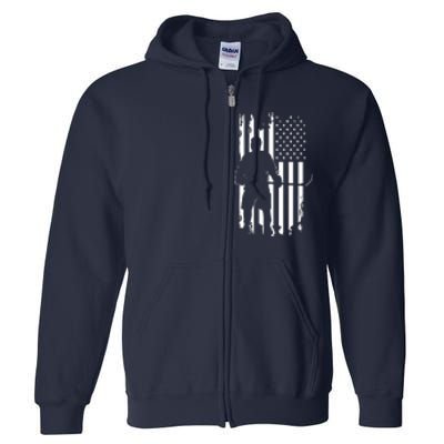 American Flag Hockey USA Patriotic Gift Full Zip Hoodie