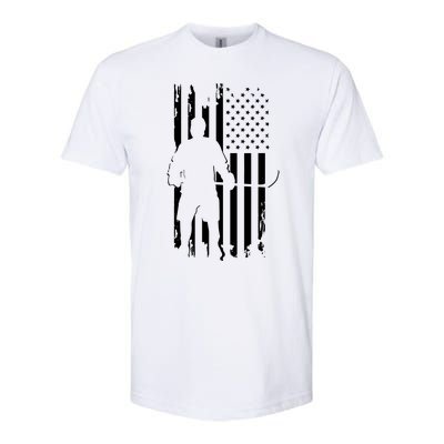 American Flag Hockey USA Patriotic Gift Softstyle® CVC T-Shirt