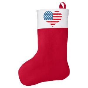 American Flag Heart 4th Of July USA Patriotic Girls Women Felt Holiday Christmas Stocking