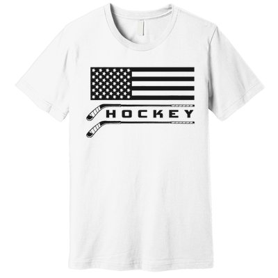 American Flag Hockey Apparel Hockey Premium T-Shirt