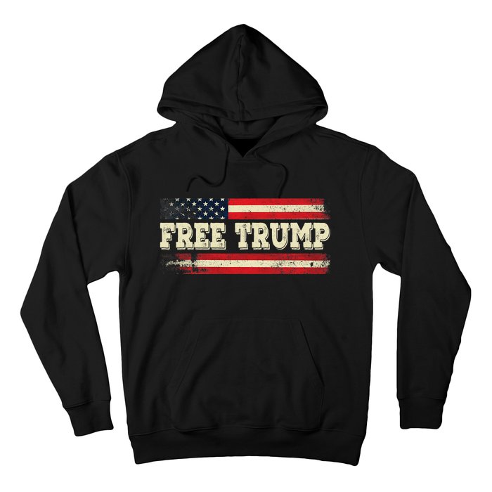 American Flag I Stand With USA Vintage Free Trump Hoodie