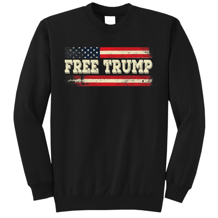 American Flag I Stand With USA Vintage Free Trump Sweatshirt