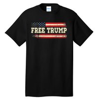 American Flag I Stand With USA Vintage Free Trump Tall T-Shirt