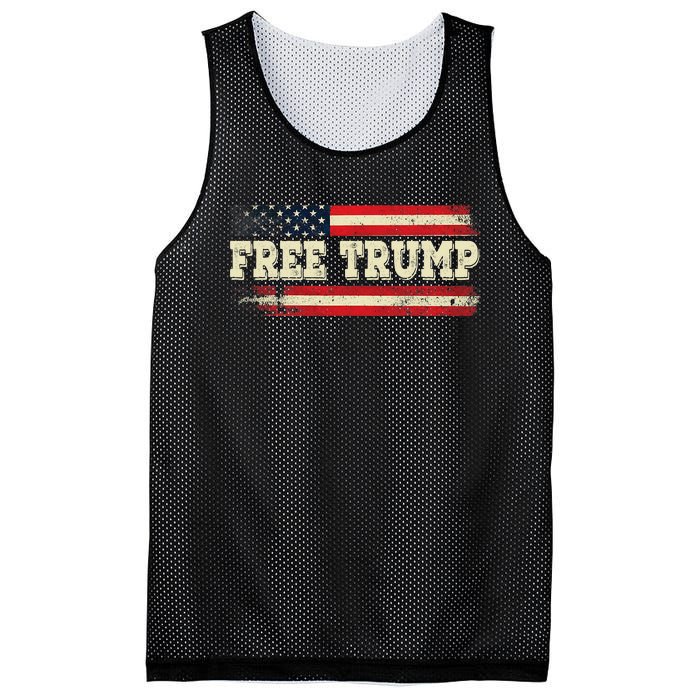 American Flag I Stand With USA Vintage Free Trump Mesh Reversible Basketball Jersey Tank