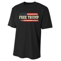 American Flag I Stand With USA Vintage Free Trump Performance Sprint T-Shirt