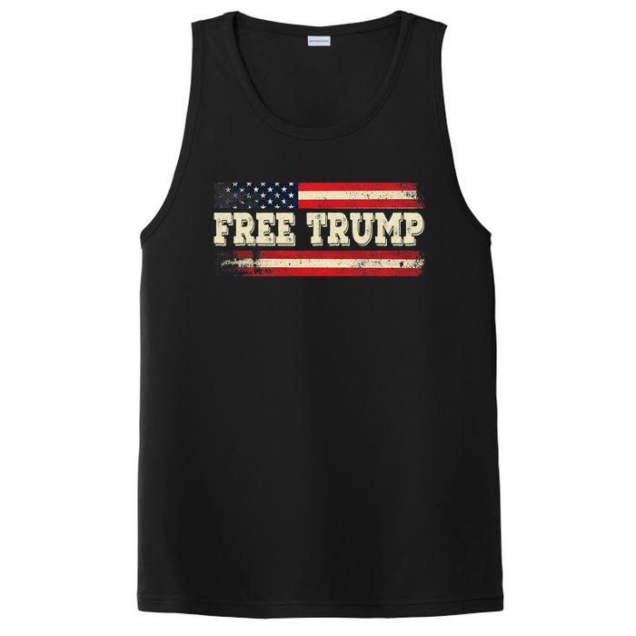 American Flag I Stand With USA Vintage Free Trump PosiCharge Competitor Tank