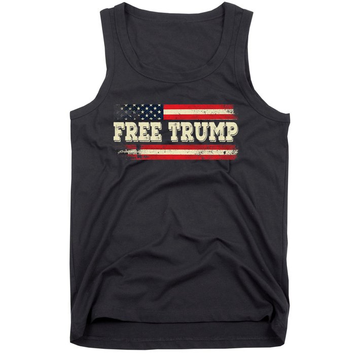 American Flag I Stand With USA Vintage Free Trump Tank Top