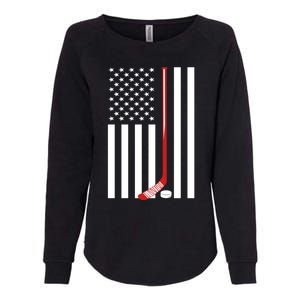 American Flag Ice Hockey Usa Patriotic Gift Player Gift Womens California Wash Sweatshirt