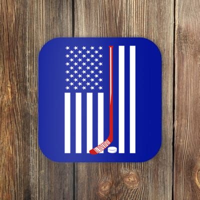 American Flag Ice Hockey Usa Patriotic Gift Player Gift Coaster