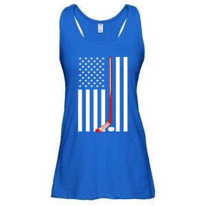 American Flag Ice Hockey Usa Patriotic Gift Player Gift Ladies Essential Flowy Tank