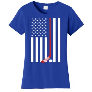 American Flag Ice Hockey Usa Patriotic Gift Player Gift Women's T-Shirt