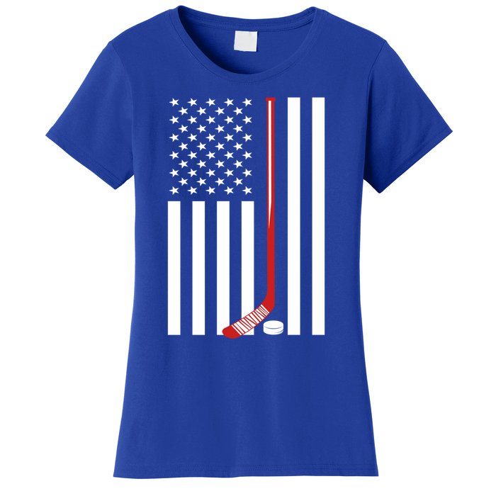 American Flag Ice Hockey Usa Patriotic Gift Player Gift Women's T-Shirt