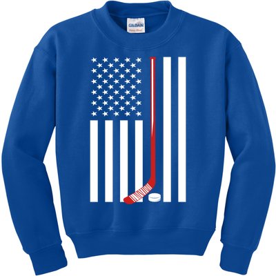 American Flag Ice Hockey Usa Patriotic Gift Player Gift Kids Sweatshirt