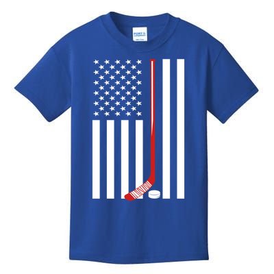 American Flag Ice Hockey Usa Patriotic Gift Player Gift Kids T-Shirt