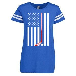 American Flag Ice Hockey Usa Patriotic Gift Player Gift Enza Ladies Jersey Football T-Shirt