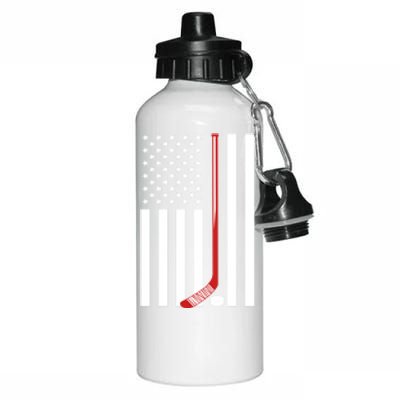 American Flag Ice Hockey Usa Patriotic Gift Player Gift Aluminum Water Bottle